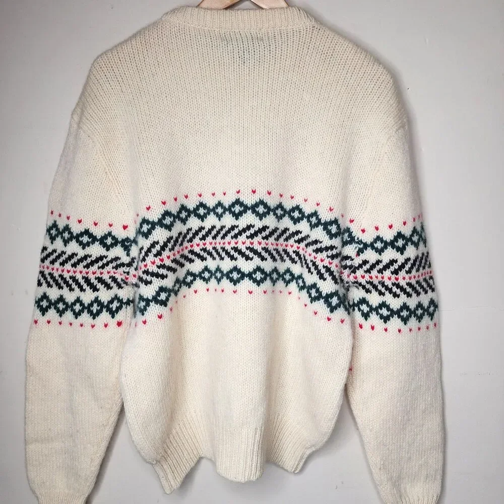 Vtg Christopher Hayes Wool Knit Sweater Fair Isle Nordic Intarsia Mens Large
